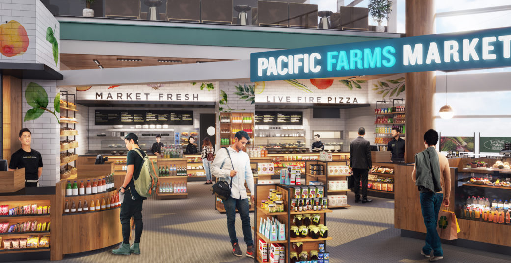 Food market 3D rendering