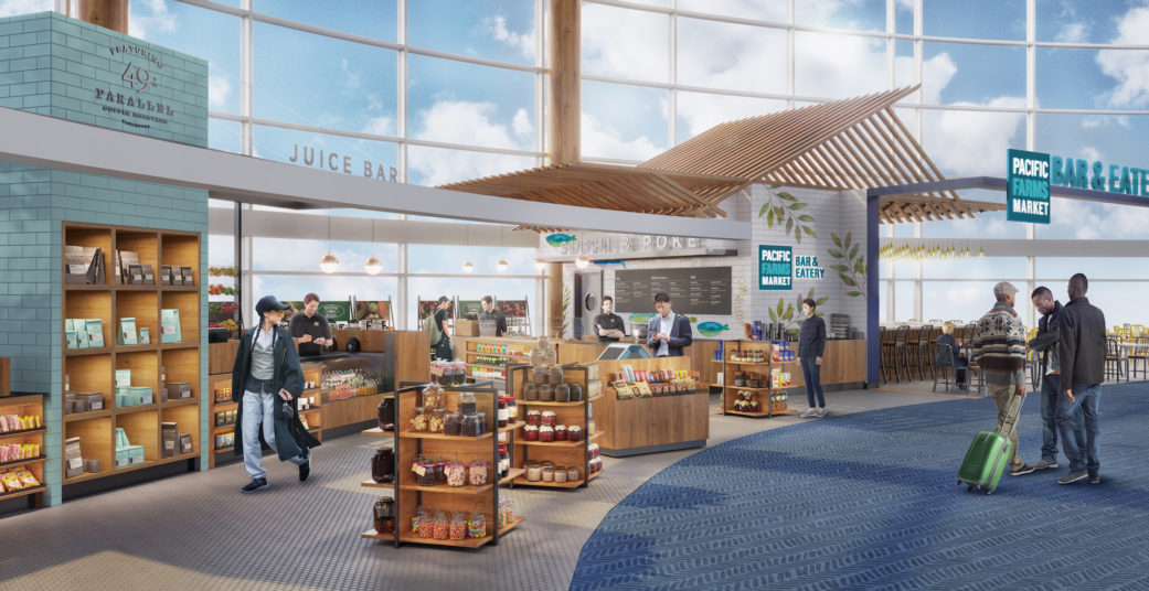 Airport interior rendering