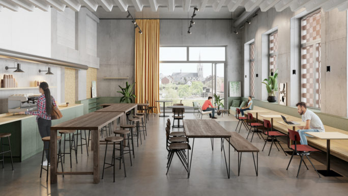 Coworking 3D rendering