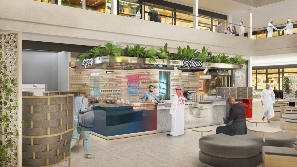 Cofique cafe in Saudi Arabia 3D render