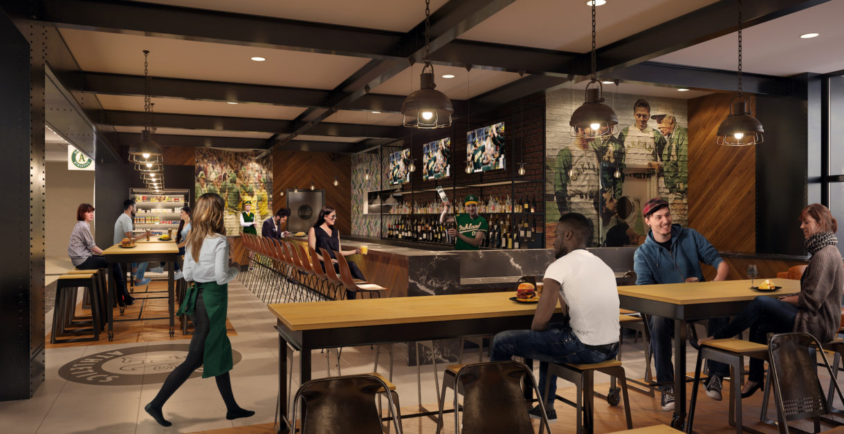 Oakland airport bar 3D render