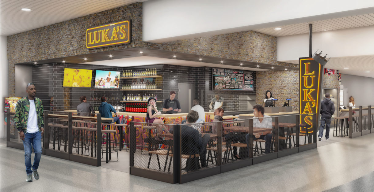 Airport restaurant 3D render