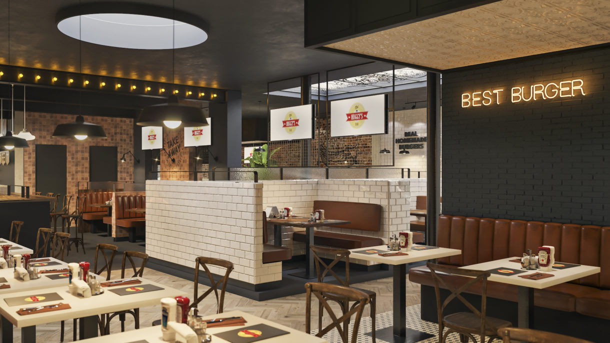 Burger restaurant 3D visualization project
