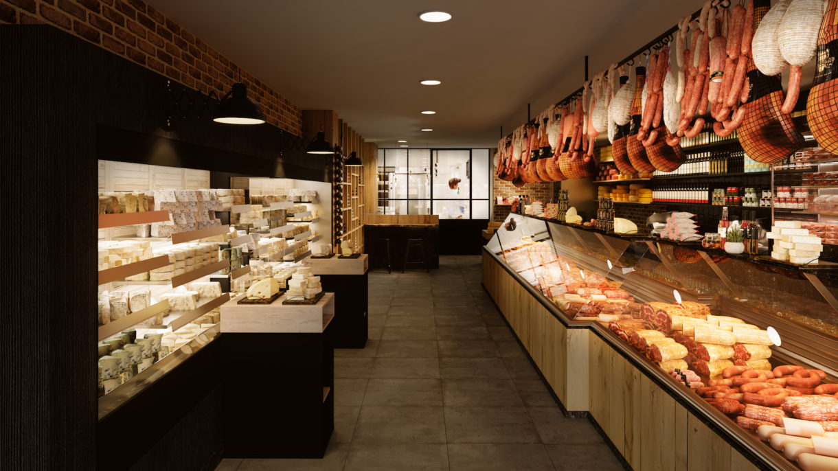 Realistic butcher shop renders