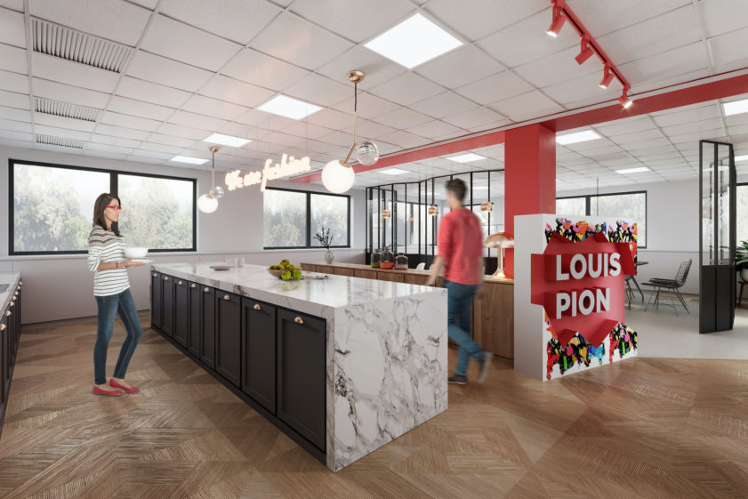 Office kitchen 3D rendering