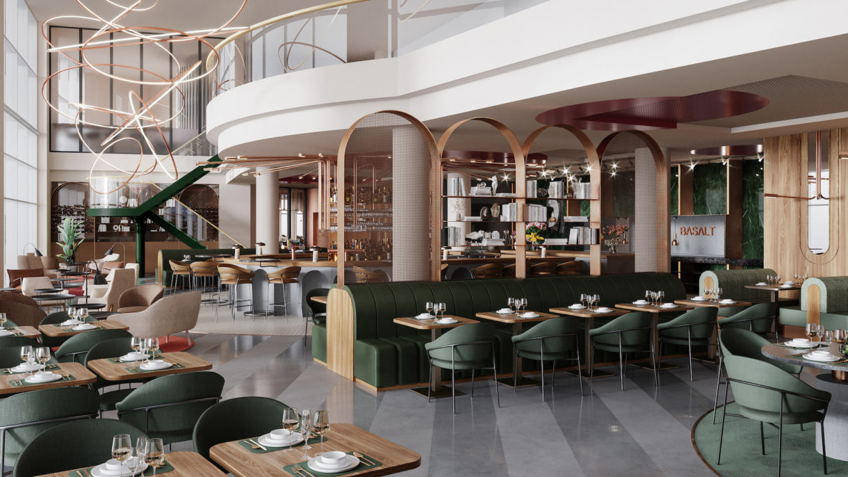 Hotel restaurant interior 3D viz