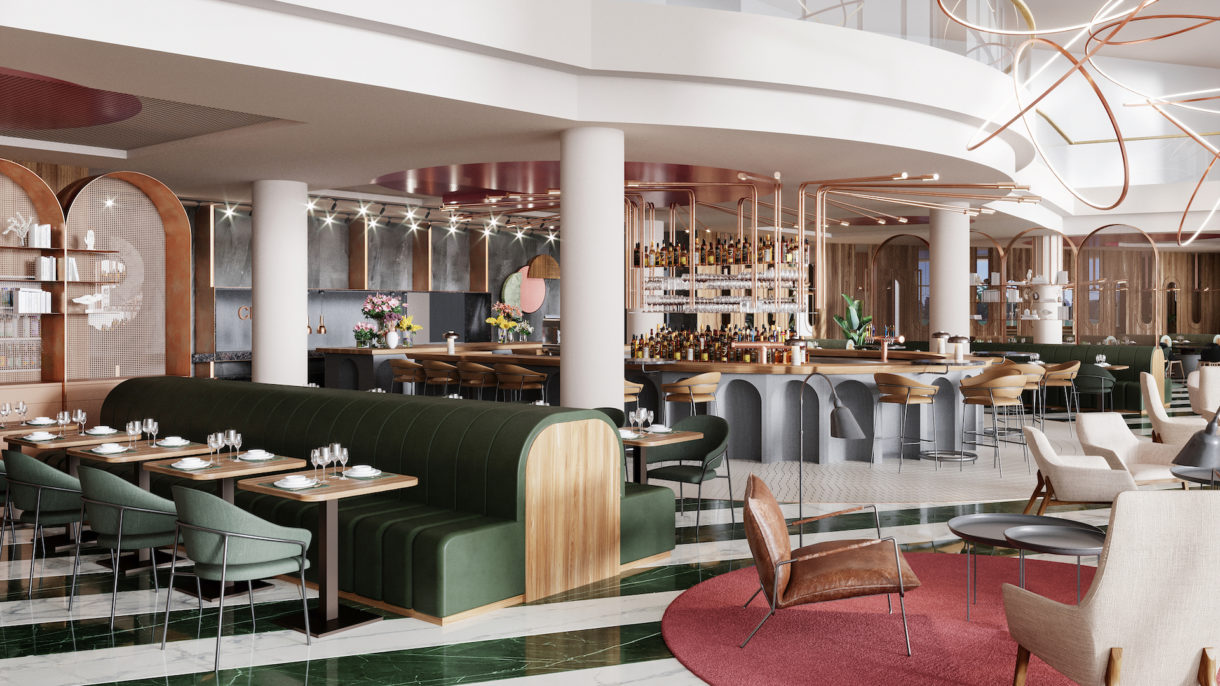 Realistic Crowne Plaza Brussels hotel 3D visualization