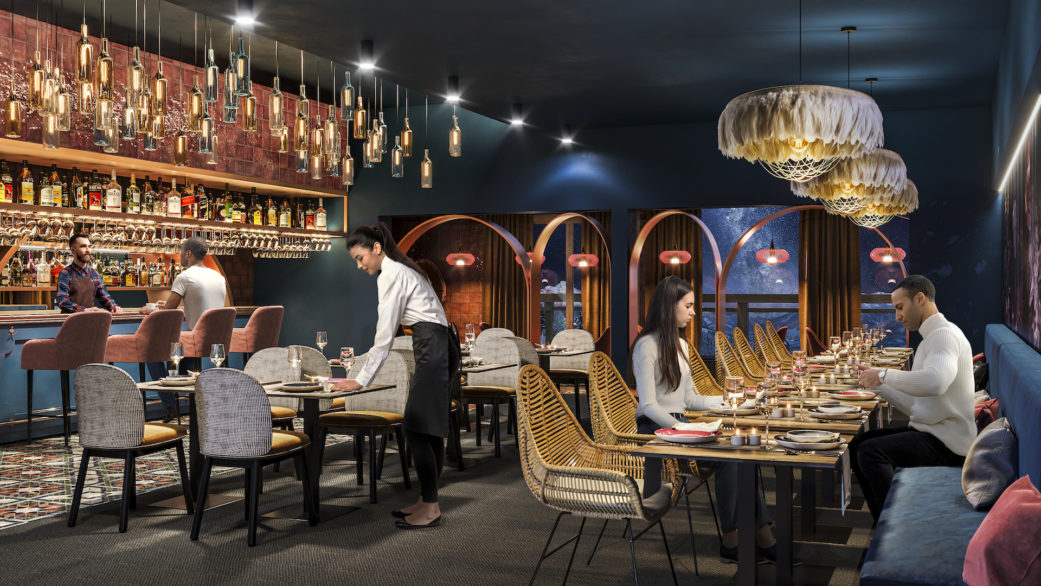 Stylish restaurant 3D design