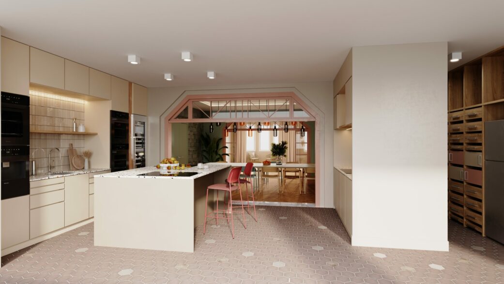 Kitchen 3D rendering