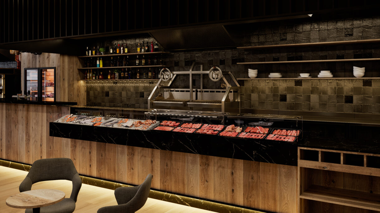 Butcher shop interior 3D visual