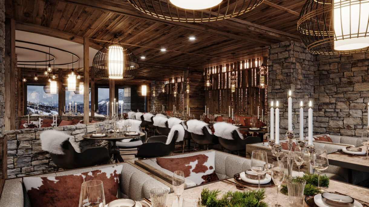 Restaurant 3D rendering