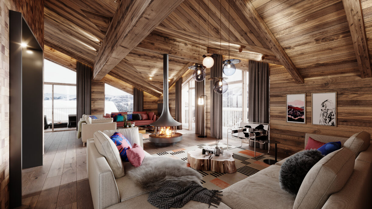 Chalet 3D rendering