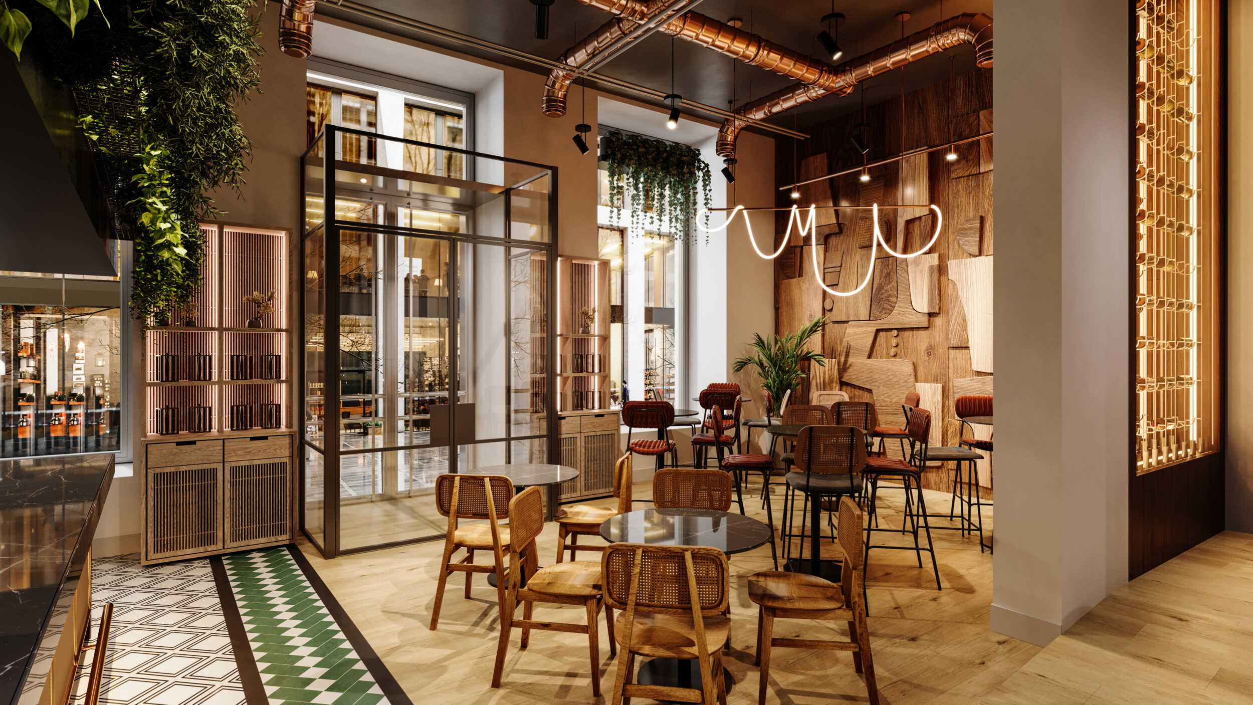 cafe 3d rendering