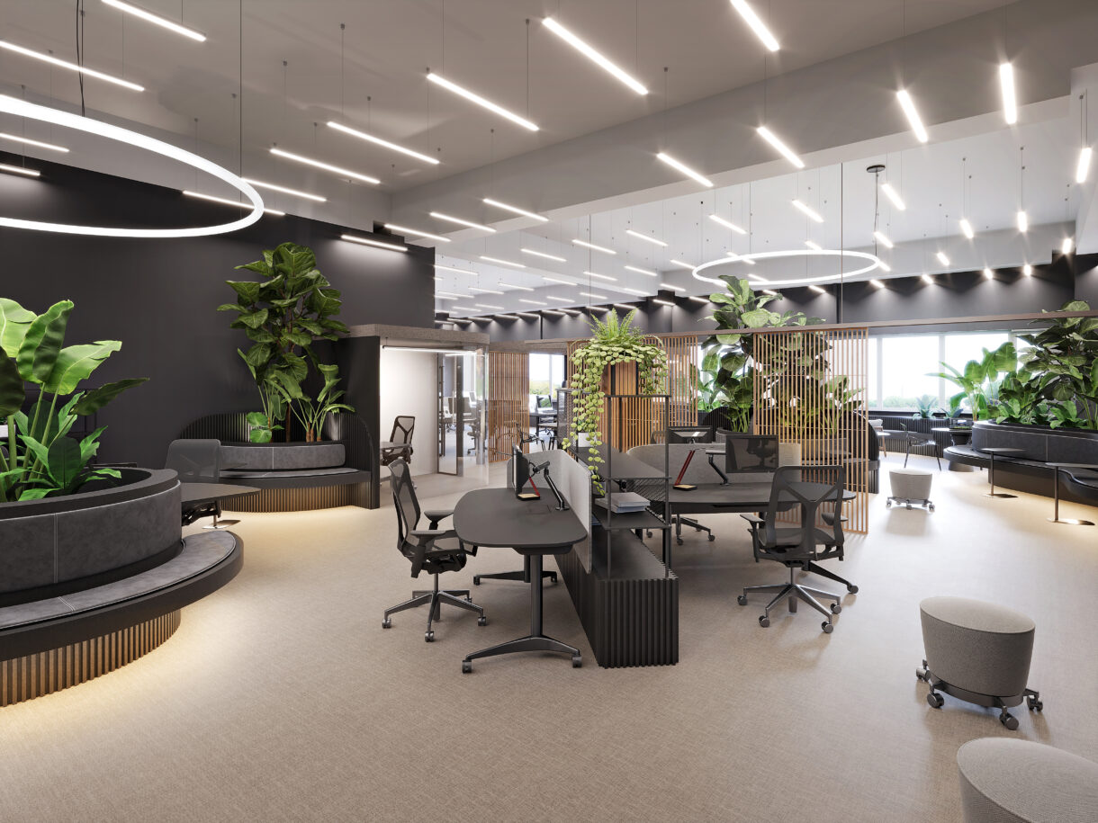 Office interior 3D visualization