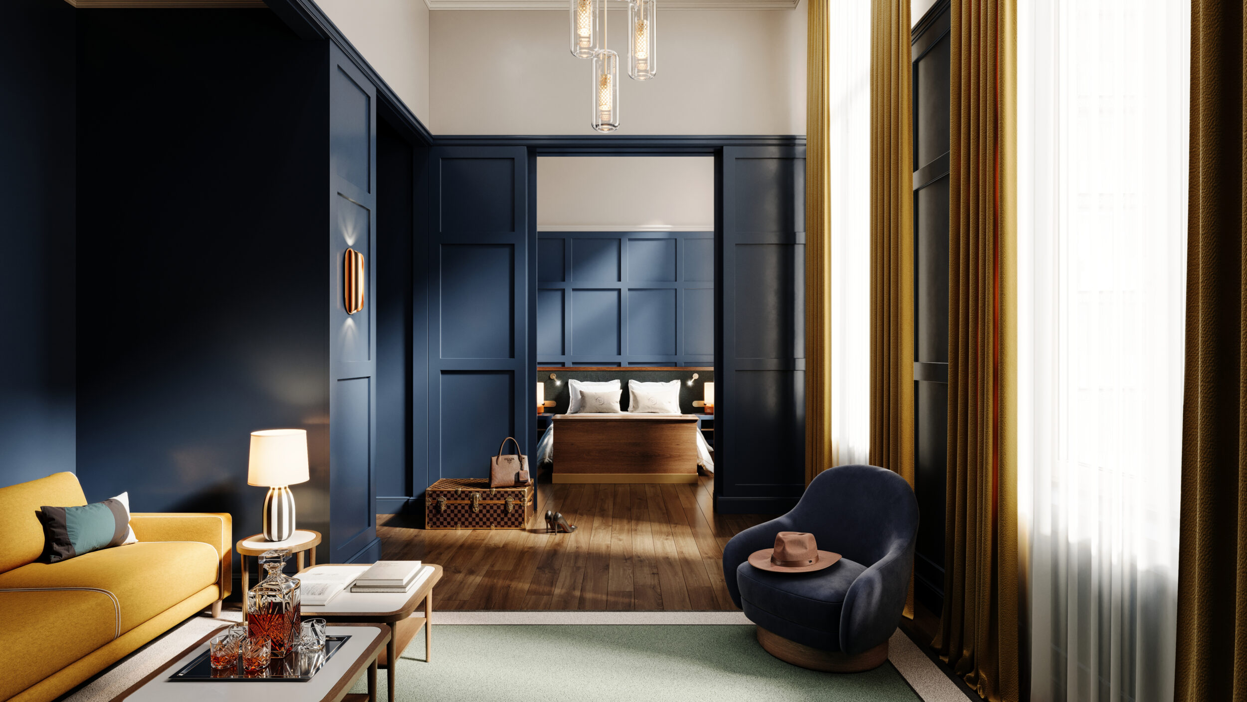 luxury hotel 3d render