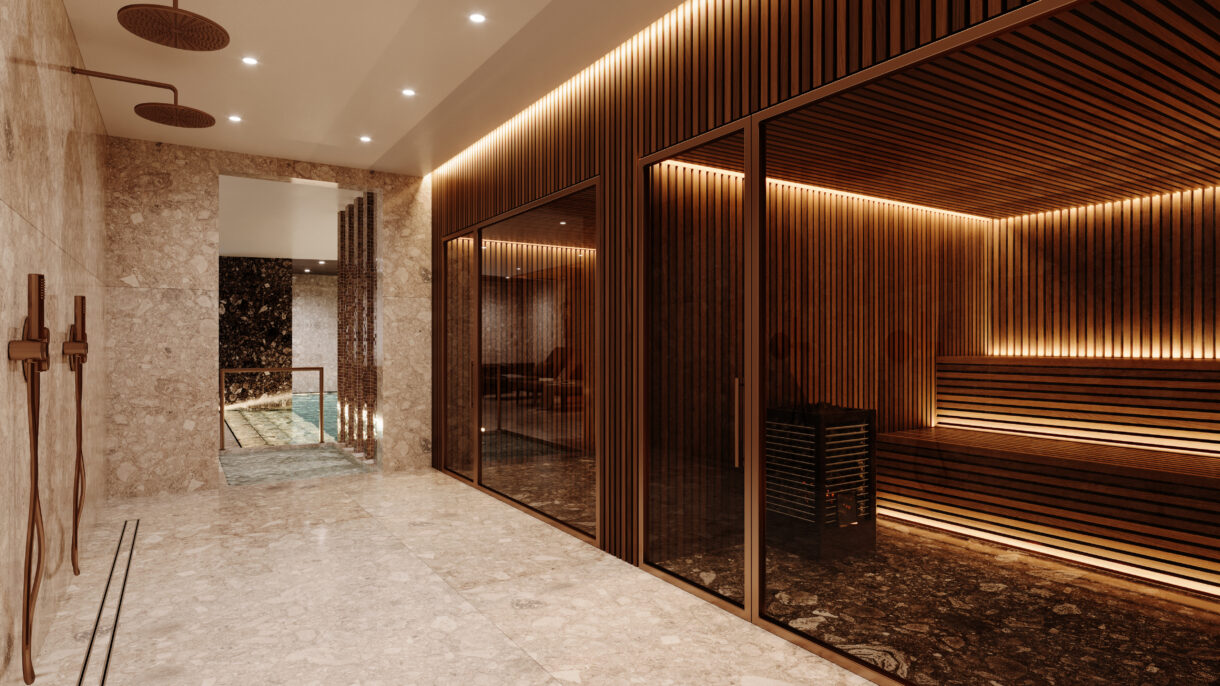 sauna interior rendering