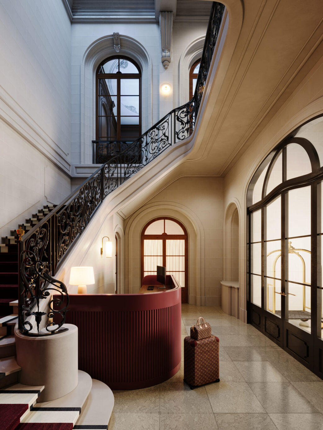 hotel staircase rendering