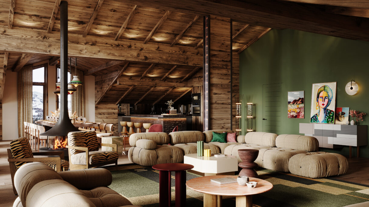 luxury living room 3d visual