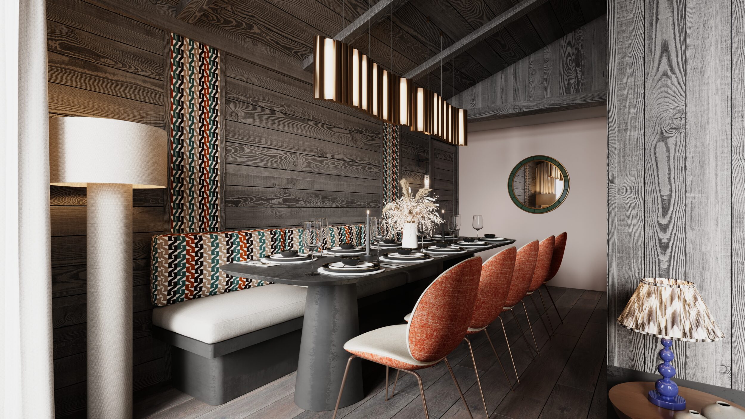 dining room 3d rendering