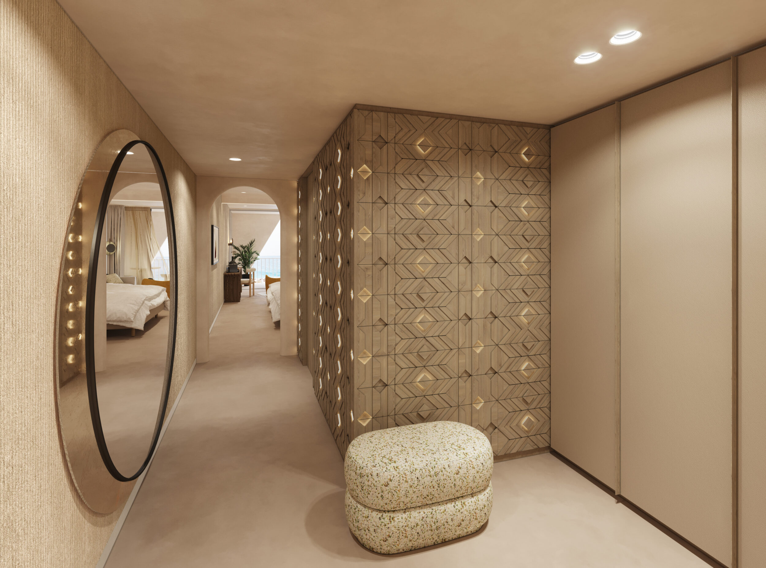 Bespoke hotel room 3D rendering