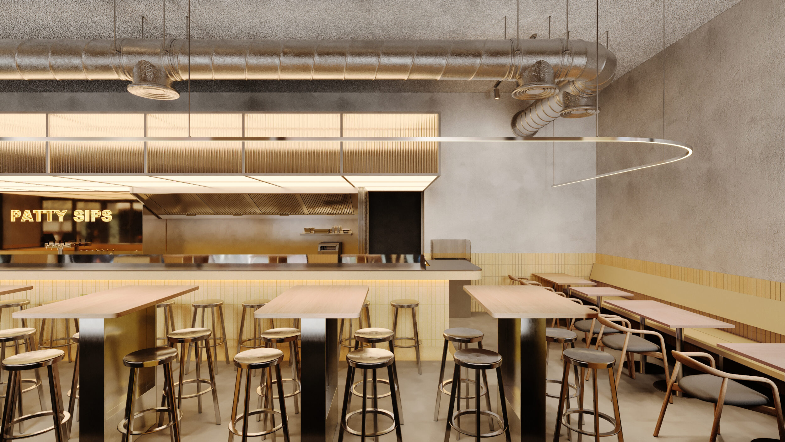 industrial burger bar visualization