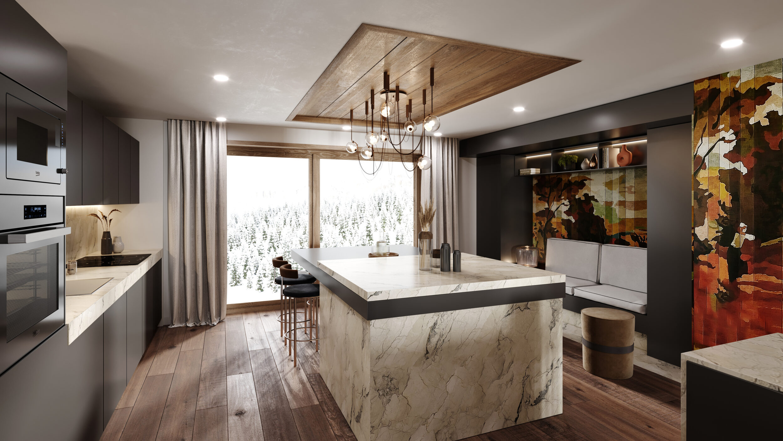 designer apartment interior 3d