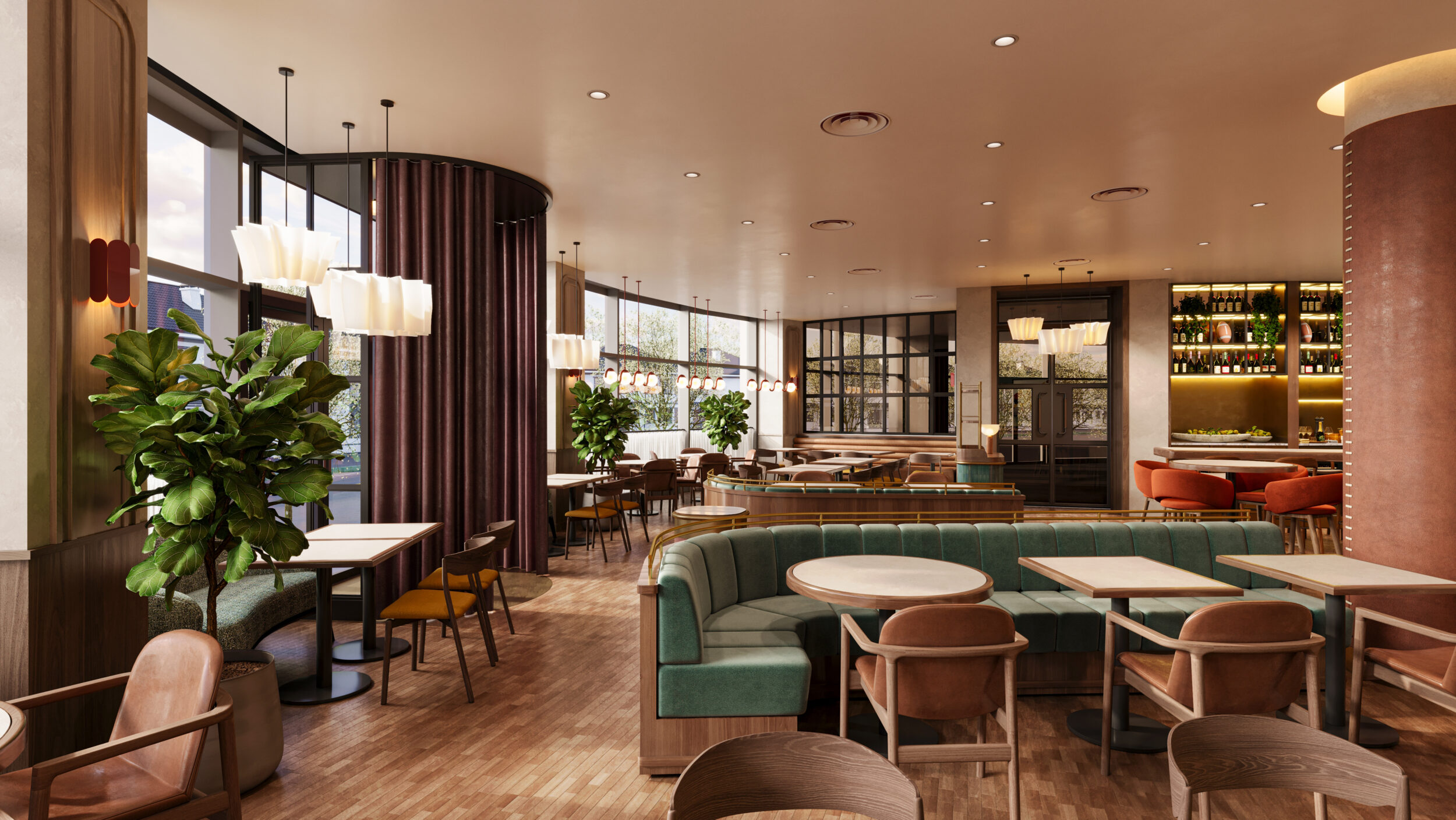 Realistic restaurant 3D visualization